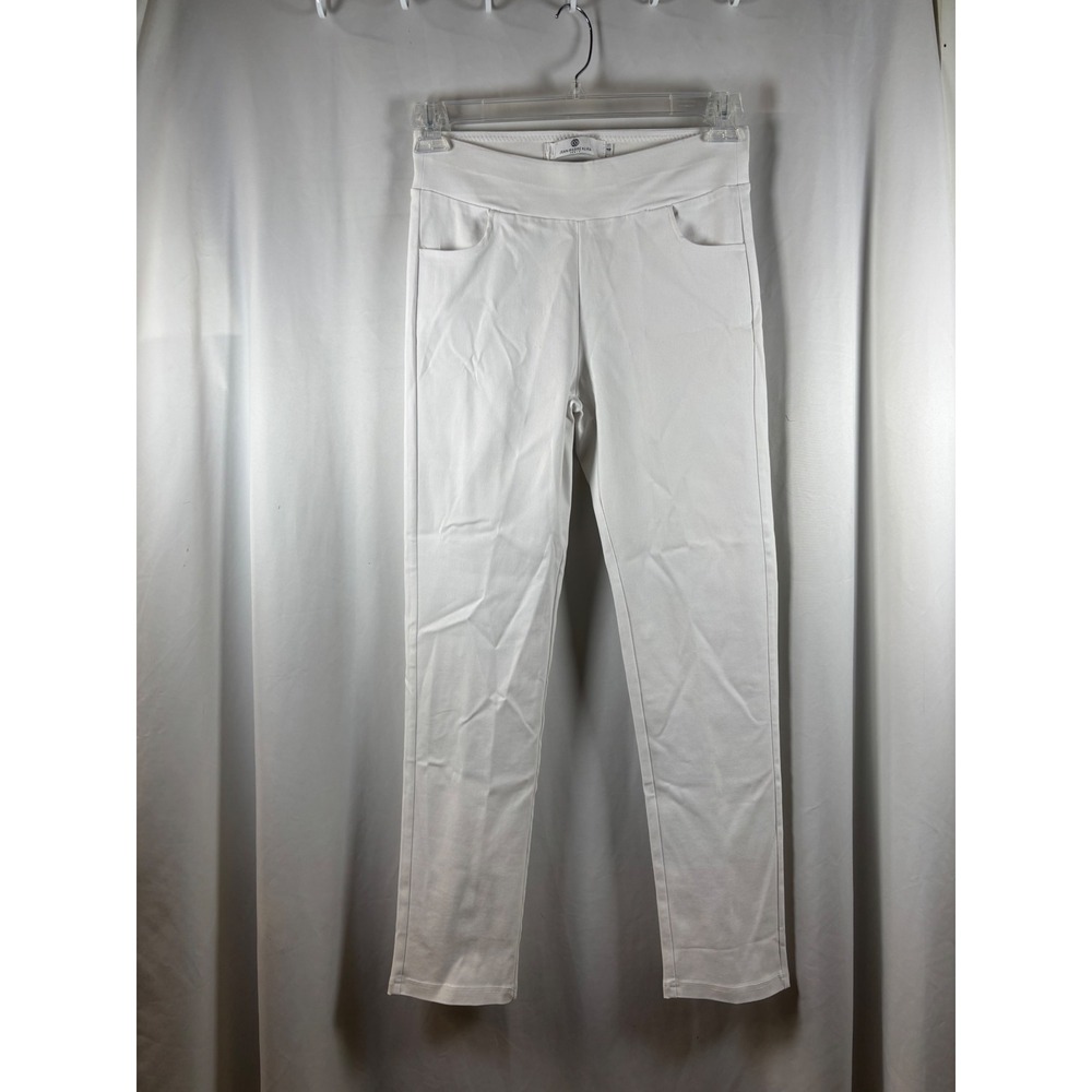 Jean-Pierre Klifa Paris White Pull On Slim Leg Pants Womens Size 4 Stretch